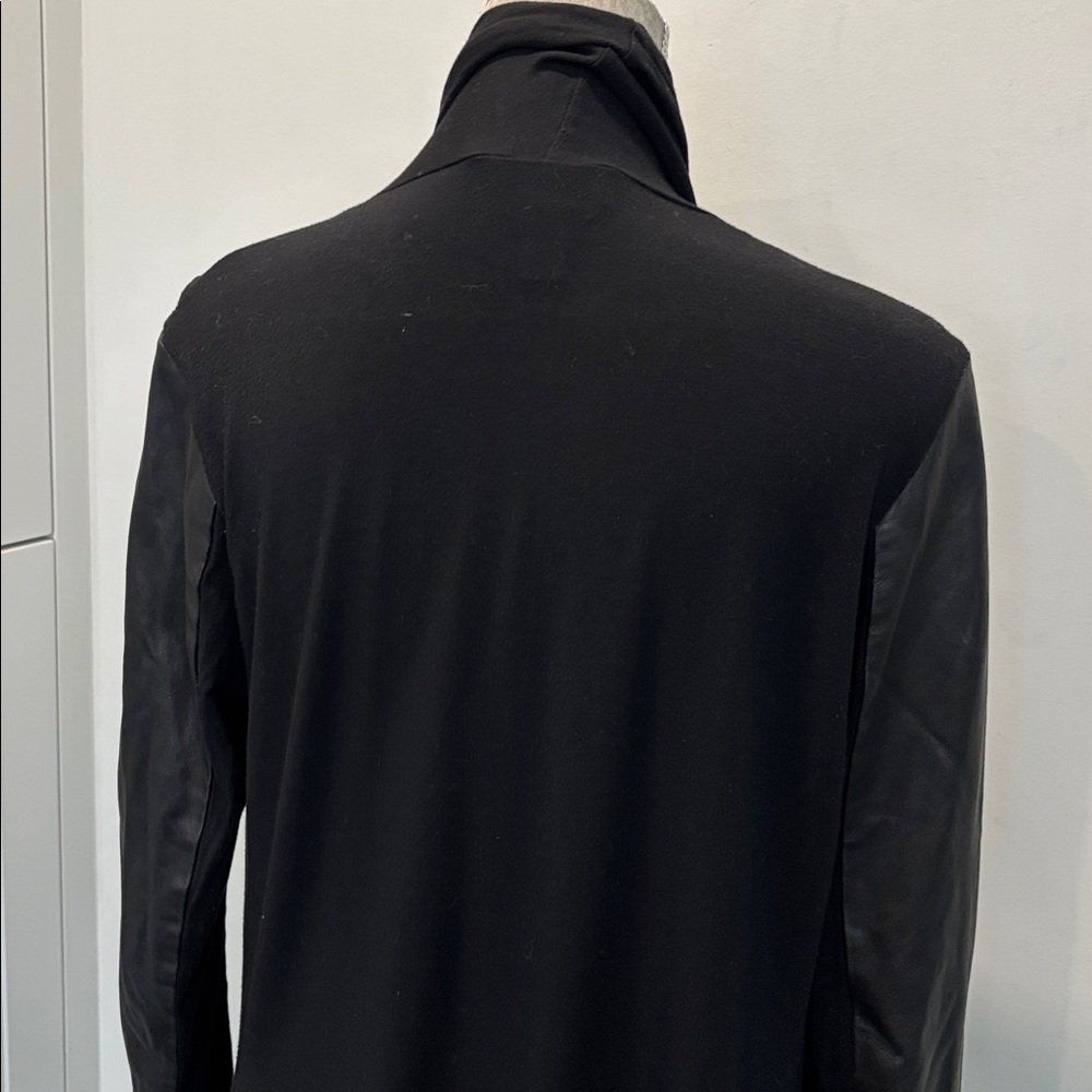 Danier Black Leather Waterfall Cardigan Italian Leather - Picture 10 of 16